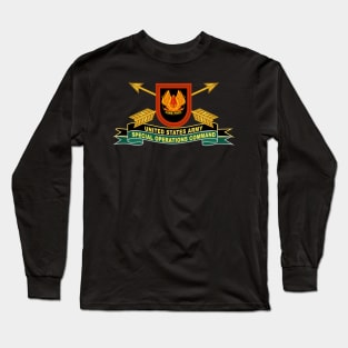 US Army Special Operations Command - Sine Pari - Flash w Br - Ribbon X 300 Long Sleeve T-Shirt